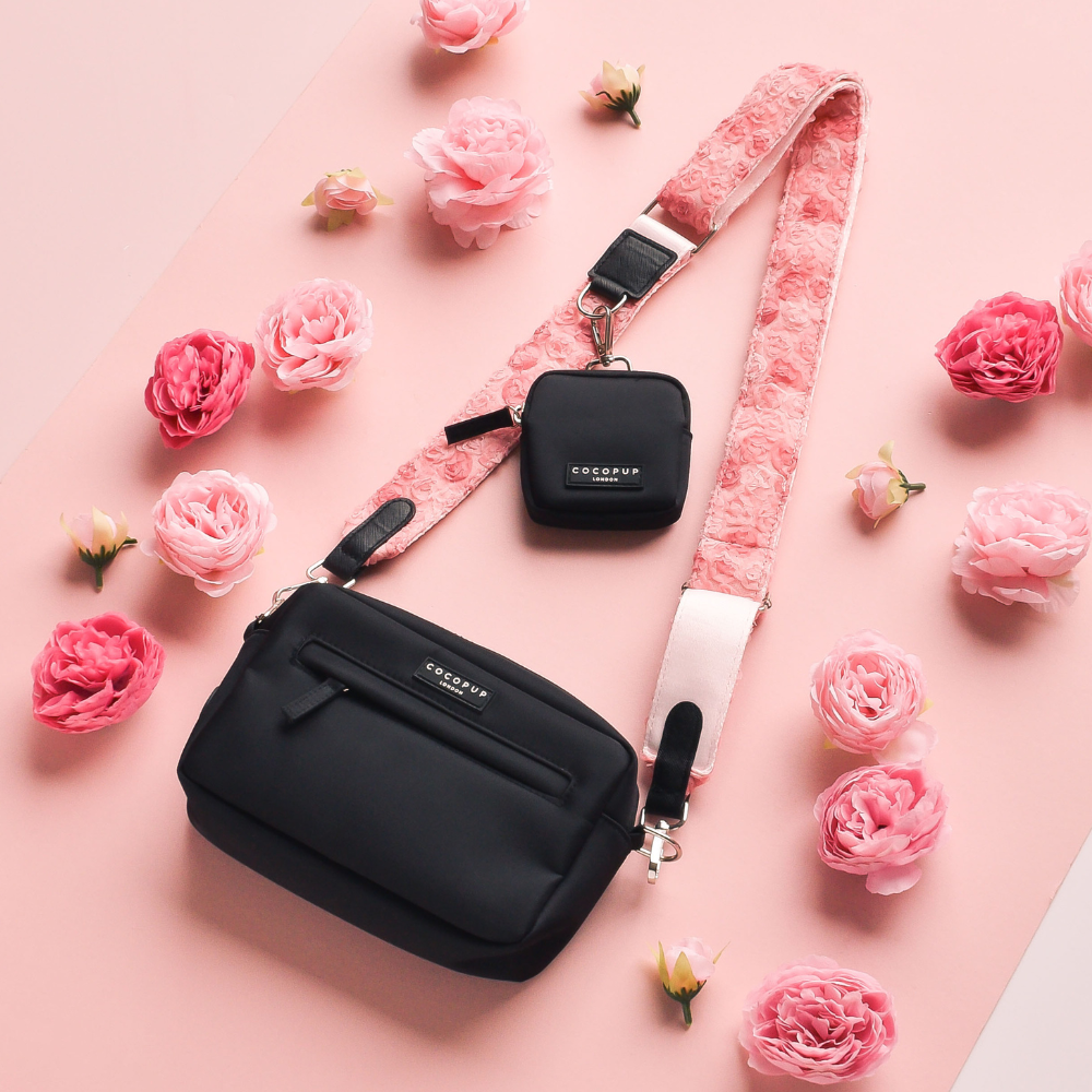 Dog Walking Black Bag Bundle - Peony Pup