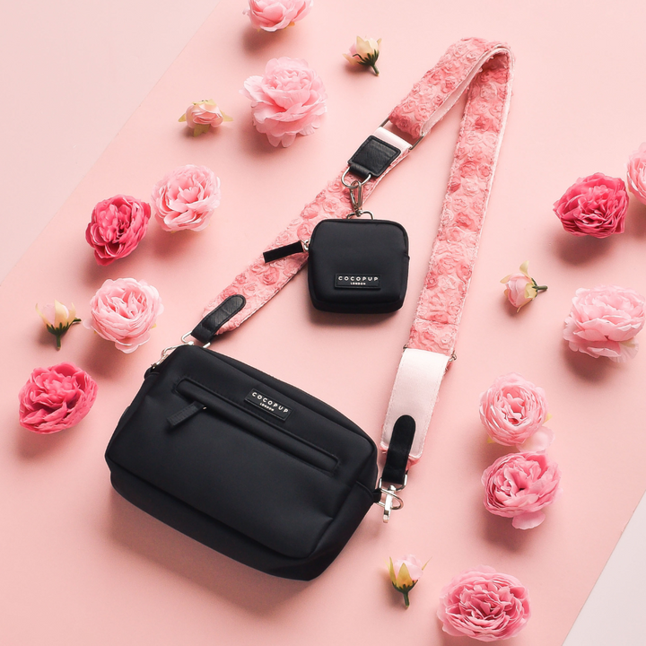 Dog Walking Black Bag Bundle - Peony Pup
