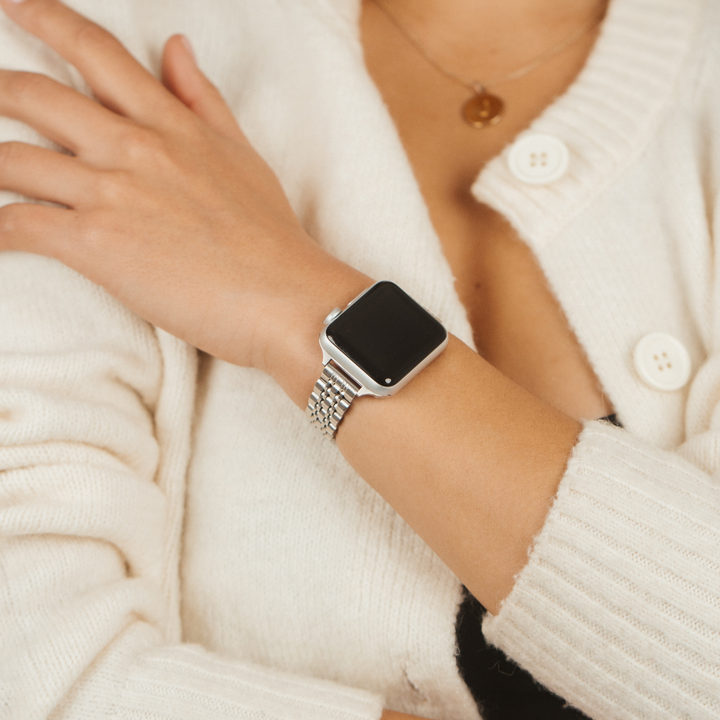 Slim Stainless Steel Apple Watch Strap - Silver