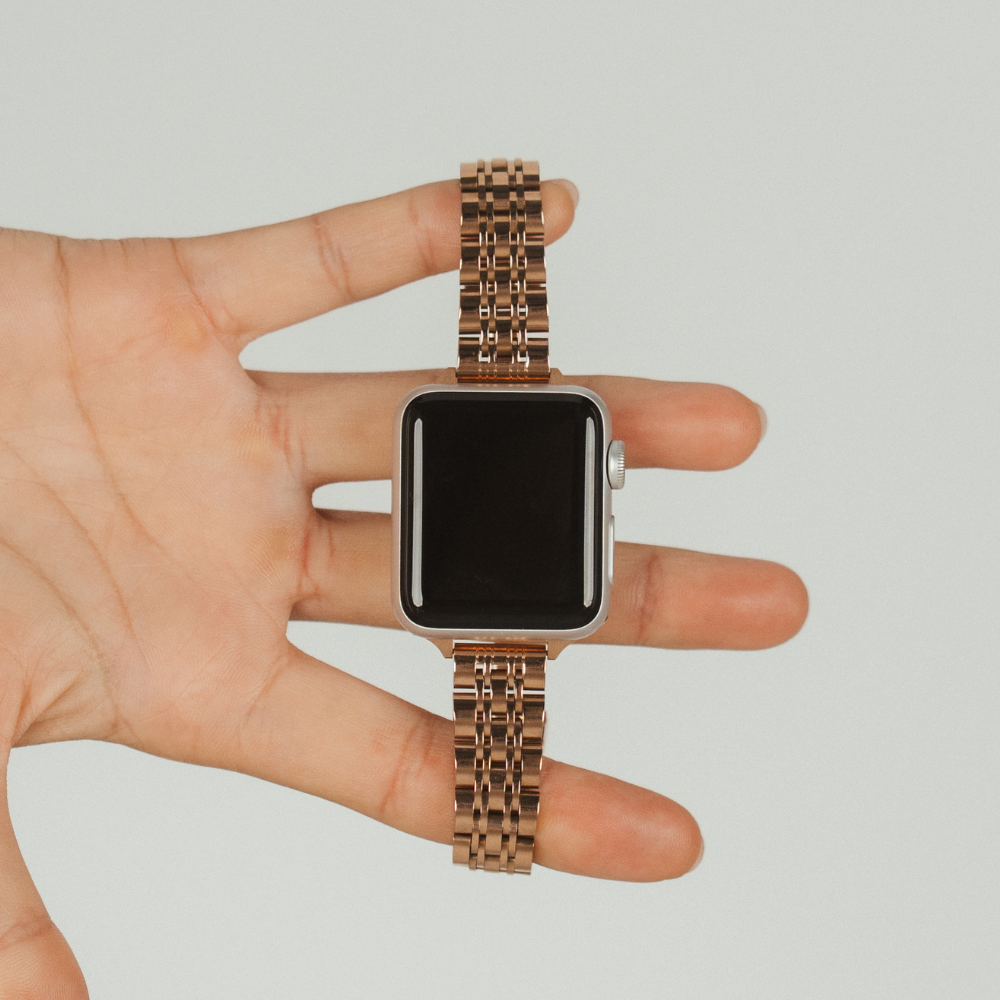 Slim Stainless Steel Apple Watch Strap - Rose Gold