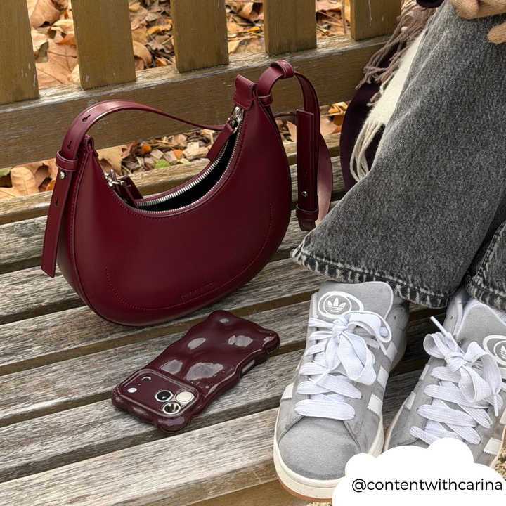 3D Bubble Phone Case - Burgundy