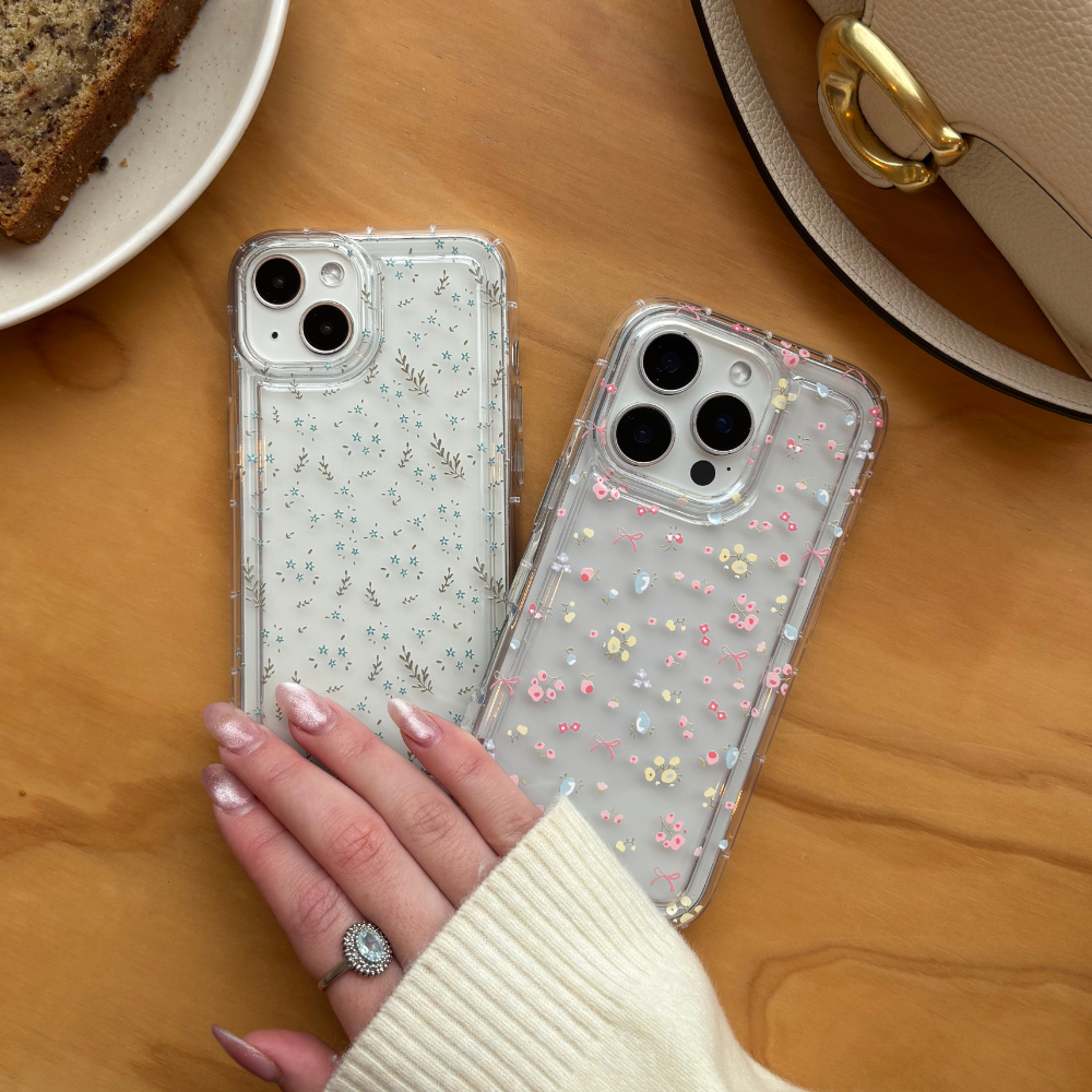 Clear Phone Case - Blooming Blues