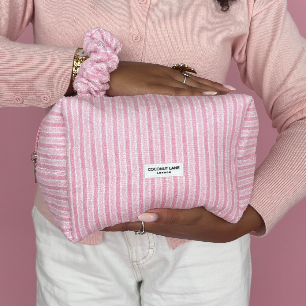 Powder Stripes Towel Makeup Bag & Scrunchie Set