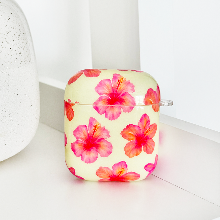 Airpods Case - Island Girl Butter Yellow Hibiscus