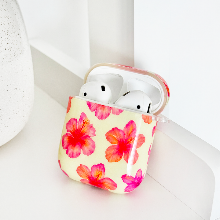 Airpods Case - Island Girl Butter Yellow Hibiscus