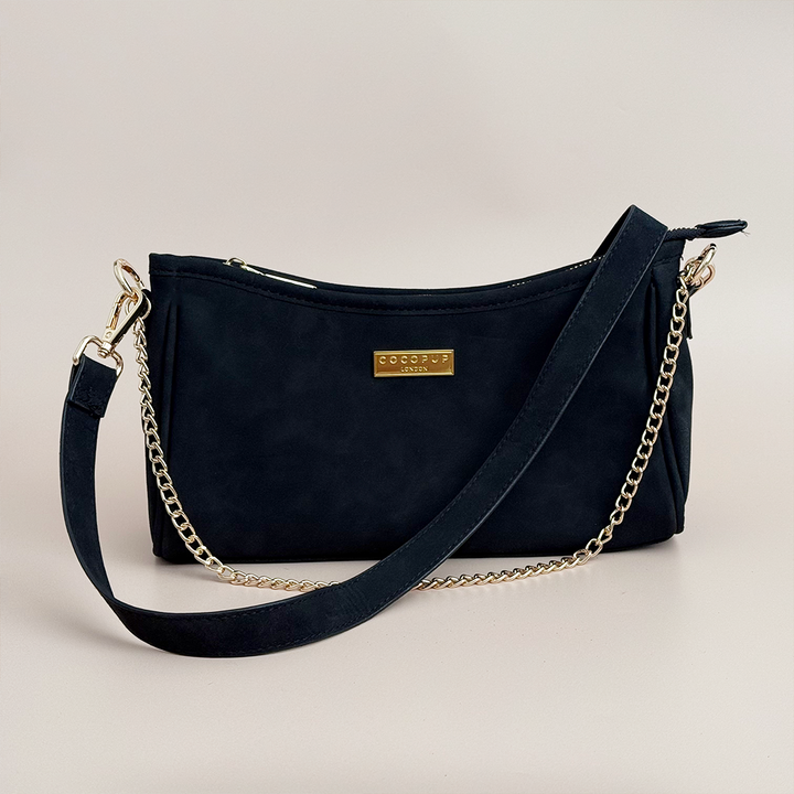 Dog Walking Bag - Black Suedette