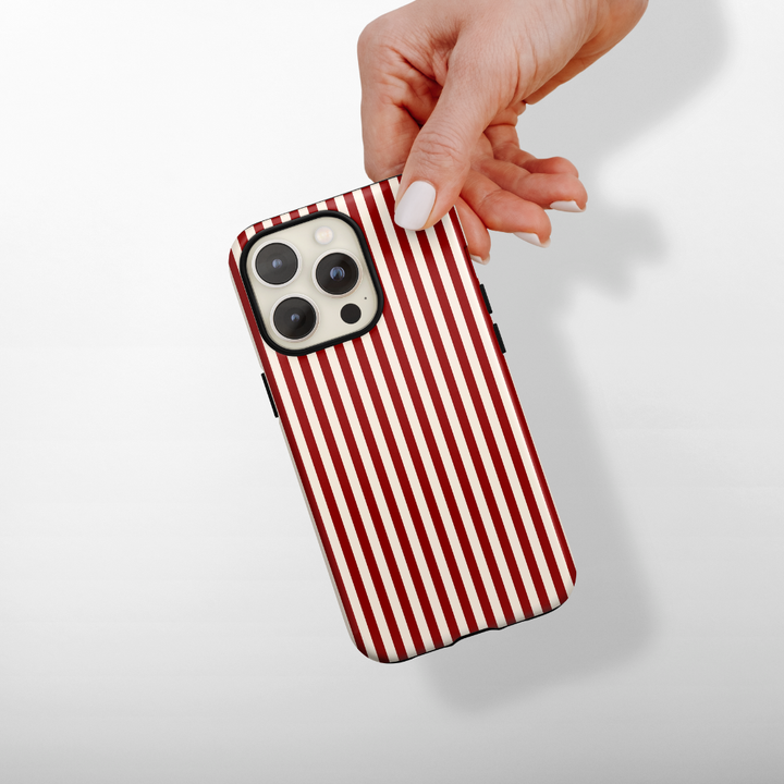 Tough Phone Case - Cherry Red Stripe