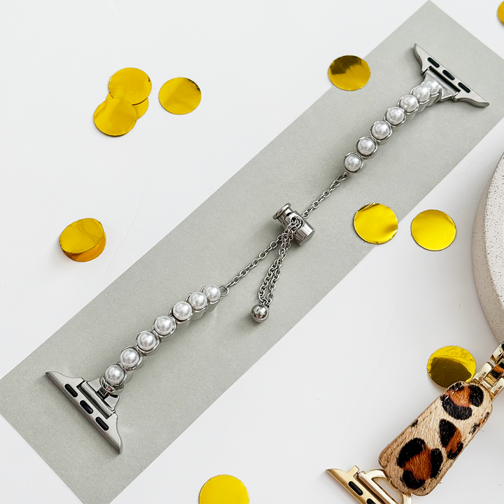Isla Pearl Apple Watch Strap - Silver