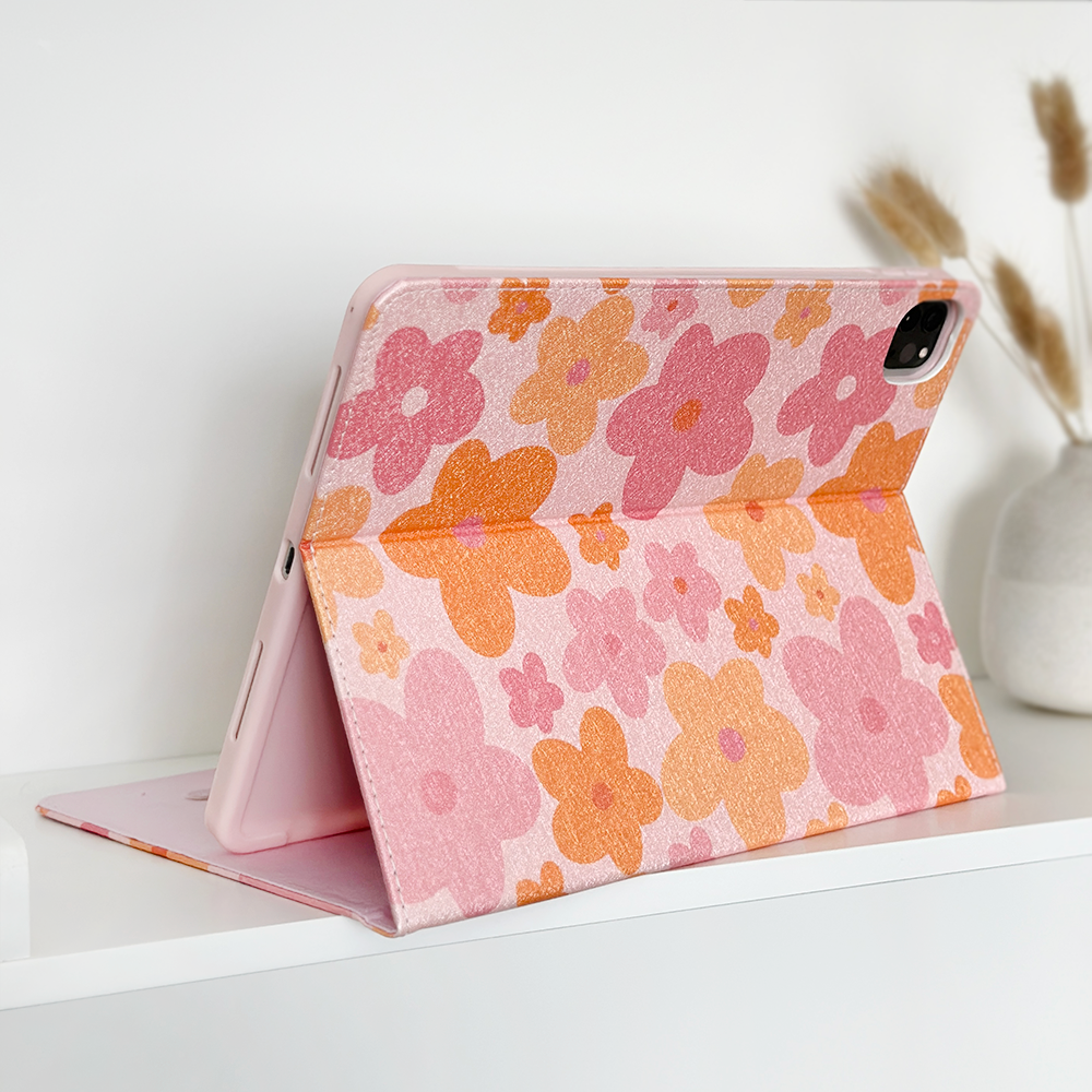 Pink & Orange Bloom iPad Case