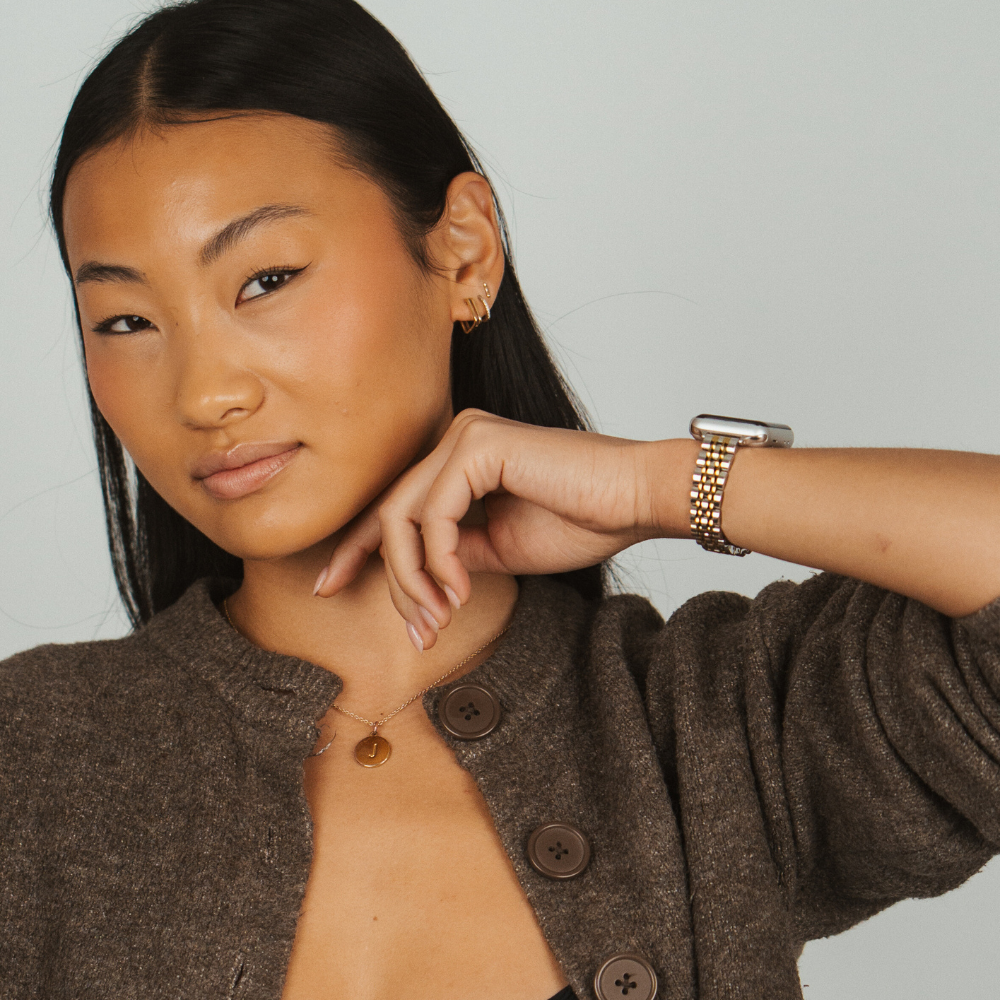 Slim Stainless Steel Apple Watch Strap - Silver & Gold