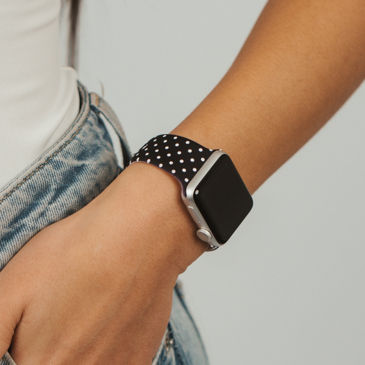 Black Polka Dot Apple Watch Strap